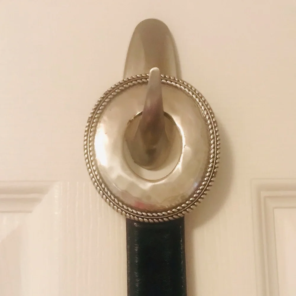 Genuine leather belt- hook silver buckle. 💐promo 5 items/$50. Add 2 ur bundle.